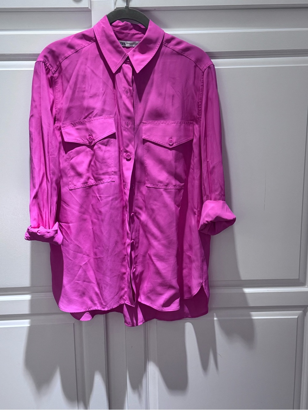 Zara pink Button-Down Pocket Shirt